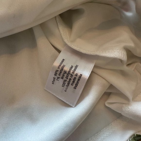 Lane Bryant | Womens 22/24 Off Shoulder White Floral Print 3/4 Sleeve Metallic - Picture 9 of 13